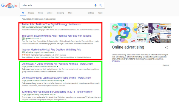 Google 搜索引擎結(jié)果頁(yè)面示例圖